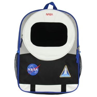 Imagem de Mochila NASA Astronaut 43.2 cm capacete ônibus espacial terno almôndega logotipo remendos crianças viagem escola livro bolsa, Cinza, One Size
