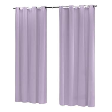 Imagem de Cortina Blackout PVC (Plástico) Decorativa Corta Luz 100% 2,80M x 2,00M de Porta Janela com Ilhós (LILÁS)