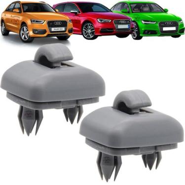 Imagem de Par Suporte Trava Presilha Quebra Sol Audi A1 A3 A4 Q3 Cinza - MAX
