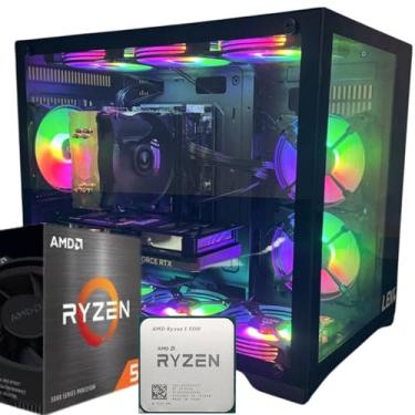 Imagem de Pc Gamer Aquario AMD Ryzen 5 5500, Placa mãe B450, 32Gb DDR4, SSD Nvme 1Tb, Fonte 80Plus, Gabinete Aquario com 9 Fans ARGB com controladora - ESCOLHA A PLACA DE VIDEO (RTX 3050 6GB)