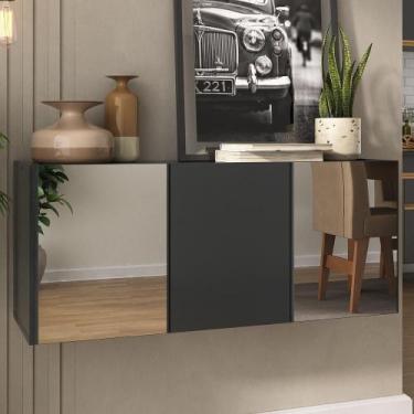 Imagem de Aparador Buffet Suspenso com Espelhos 3 Portas Multimóveis MP8004, Pre