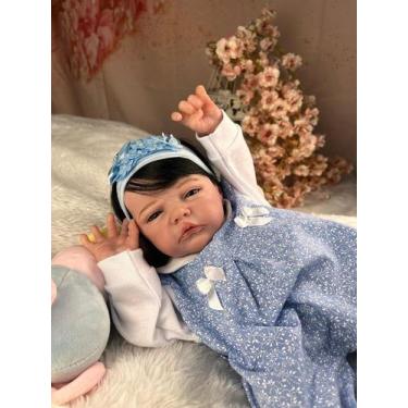 Imagem de Bebe reborn original menina realista corpinho de pano - Mundo Azul e R