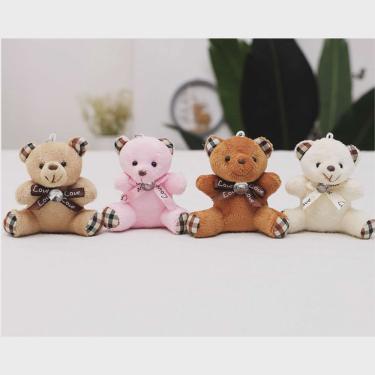 Imagem de Kit chaveiro de pelúcia ursinho xadrez Cor: Diversas