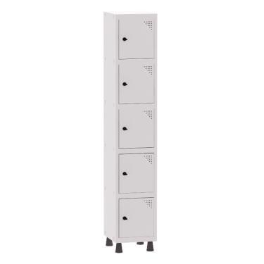Imagem de Armário Guarda Volume Locker Roupeiro 1 Vão 5 Portas Aço GRP501/5 Branco - Pandin