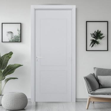 Imagem de Porta Provençal Uv Batente Regulável 07 Cm a 13 Cm Guarnição 5 Cm 72 X 210 Direito Branco