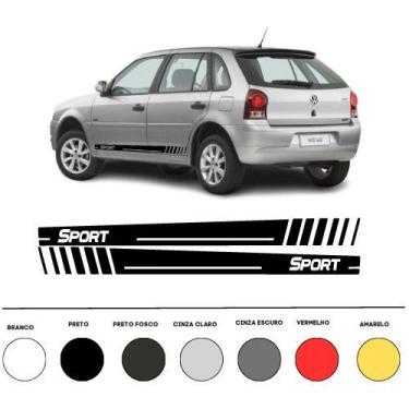 Imagem de Adesivo Faixa Lateral Gol Sport Volkswagen Compatível Vinil - onl