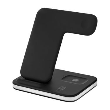 Imagem de Carregador Triplo Indução FCA QW26 – Carregador sem Fio Rápido para Celulares – Base 3 em 1 com LED Touch e Antiderrapante