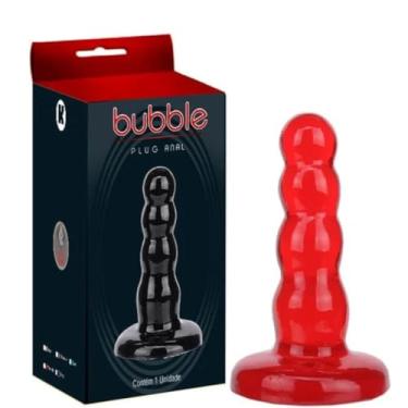 Imagem de Plug Anal Sem Vibro12,5 cm x 3 cm 4 Gomos Suaves Brinquedo Erótico Estimulador Anal Prazer Satisfação [VERMELHO]