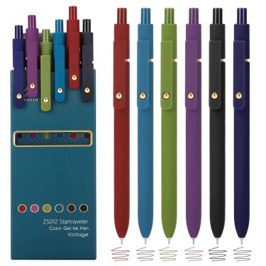 Imagem de Canetas de gel Ddaowanx coloridas de 0,5 mm, ponta fina, retráteis, 12 unidades