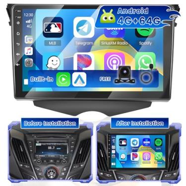 Imagem de [4+64G] Hikity Android 15 estéreo automotivo para Hyundai Veloster 2011 2012 2013 2014 2015 com Carplay sem fio Android Auto, rádio de tela sensível ao toque de 9 polegadas com link espelhado