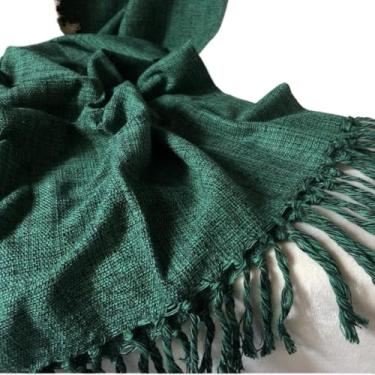 Imagem de Manta Para Sofá Gigante 2,40x1,80m Casal Algodão Decoração Direto Da(Verde Bandeira)