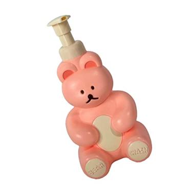 Imagem de Frasco Dispensador de Sabonete de Espuma de Urso Fofo - Bomba de Pressão de Grande Capacidade para Limpador Facial, Gel de Banho e Sabonete para As Mãos - Design Coreano para