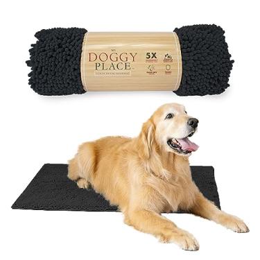 Imagem de My Doggy Place Tapete de microfibra para patas lamacentas, carvão de 91,44 cm x 66 cm - tapete absorvente e de secagem rápida para limpeza de patas de cachorro, seguro para lavadora e secadora -