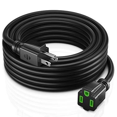 Imagem de Maximm Cabo De Extensão Externo 14/3, 15 Pés, 14Awg, Preto, 1 Tomada Sjtw Para Serviço Pesado Interno/Externo, Listado Etl, Plugue De 3 Pinos, Para Todas As Condições Climáticas - Cabo De Alimentaç
