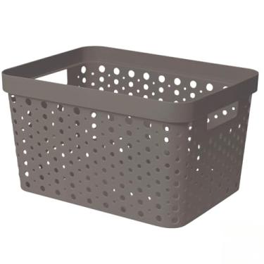 Imagem de Cesto Organizador 17 Litros Caixa Organizadora 36x27x20 Cesta(Cinza-Escuro sem Tampa)