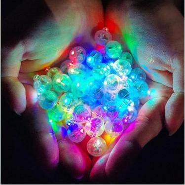 Imagem de 200 Pçs Mini Luzes LED Esferográfica Longa Tempo de Espera À Prova D'água, Lâmpada de Bola Redonda para Balão de Látex Lanterna de Papel Festa de Casamento Festival de Natal Halloween Decorativa (Cor)