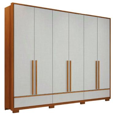 Imagem de Guarda Roupas Casal 6 Portas 3 Gavetas Espanha Madeirado / Off White Notável