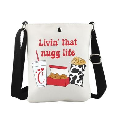 Imagem de WCGXKO Livin that Nugg Life Bolsa transversal de galinha presente de galinha presente de galinha presente de frango, Nugg Life Cro, Casual