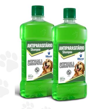 Imagem de World Veterinária Shampoo Antipulgas E Carrapato Para Cães e Gatos 500 Ml - KIT 2 unidades