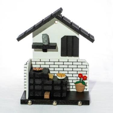 Imagem de Porta Chaves de Madeira Casinha Mineira Decoração P Branco - Full Econ