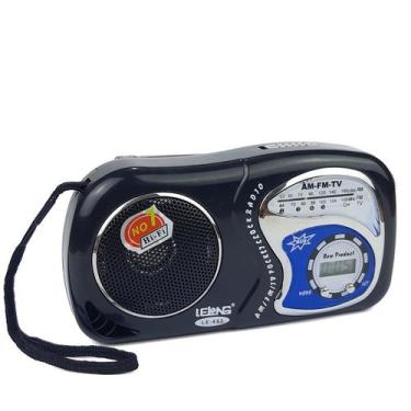 Imagem de Rádio relógio de bolso 3w com cordão am / fm / tv ss-2019a - song star