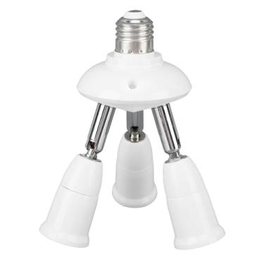 Imagem de 3 Em 1 Conversor Adaptador de Divisor de Soquete de Luz, 180 Graus Adaptador de Soquete de Lâmpada Dobrável Splitter, E26 E27 Socket Splitter Adapter Bulbs