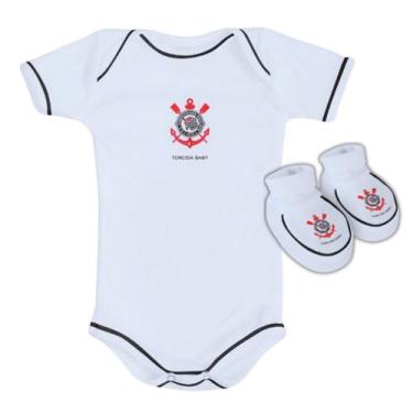 Imagem de Body e Pantufa Corinthians Branco Torcida Baby