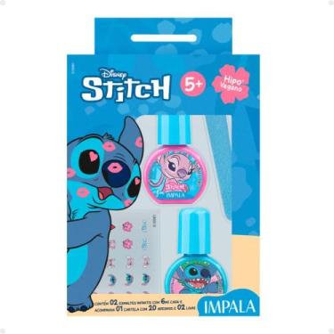 Imagem de Kit Impala Stitch: 1 Cartela de Adesivos, 2 Lixas e 2 Esmaltes