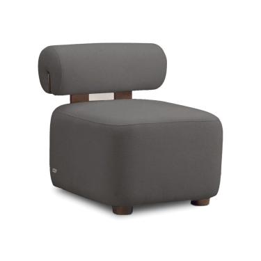 Imagem de Poltrona Decorativa para Sala Helora Bouclê Cinza Escuro E03 - D`Rossi