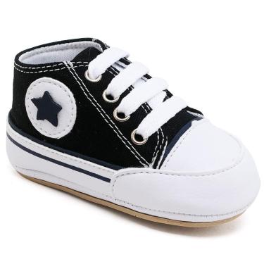 Imagem de Sapato Tênis Bebe Baby Estrela Conforto Primeiros Passos Preto