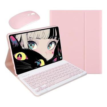 Imagem de Capa Tablet + Teclado Removível + Mouse Para Samsung S6 Lite 10.4 Polegadas P613/P619/P610/P615 (Sakura Pink, Teclado comum)