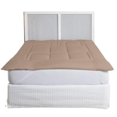 Imagem de Pillow Top Protetor De Colchão 400 Fios Super Macio Solteiro Casal Queen King(Bege,Queen)