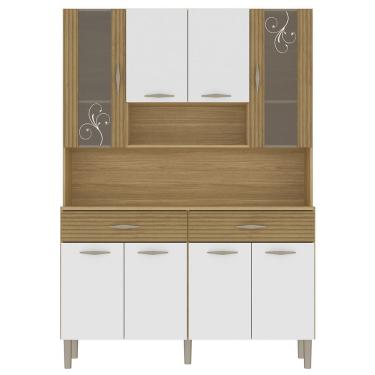 Imagem de Armário de Cozinha Compacta 121cm Bruna Plus Freijó/Supremo Z06 - Mpozenato