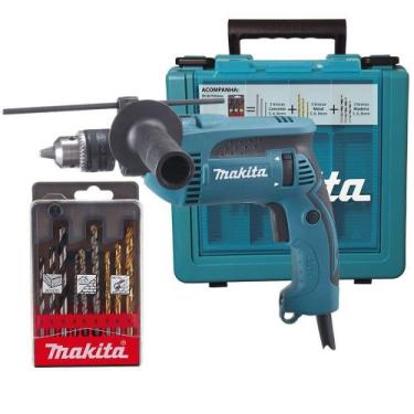 Imagem de Furadeira Impacto Makita 760W HP1640 Com Maleta e Kit Brocas, 220V