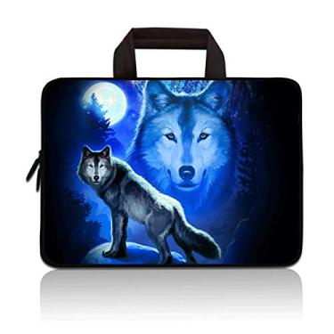 Imagem de Bolsa de transporte para laptop de 11" 11,6" 12" 12,1" 12,5" para notebook Ultrabook Bolsa para Tablet Capa de Neoprene Bolsa de Mangas Compatível com Samsung Google Acer HP DELL Asus(Wolf)