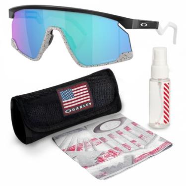 Imagem de OAKLEY Óculos de sol com lentes BXTR OO9280 PRIZM com kit oficial de óculos, Armação preta fosca | Lente safira Prizm, 39 mm