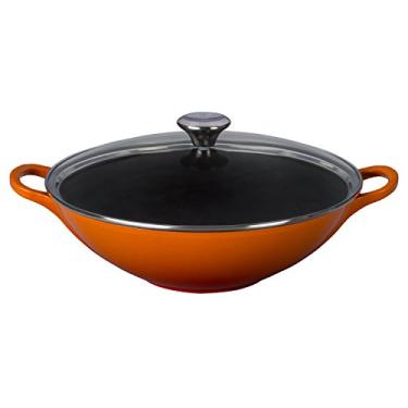 Imagem de Le Creuset Wok 32cm Com Tampa de Vidro Laranja