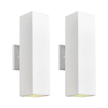 Imagem de TENGXIN Pacote Com 2 Arandelas Externas, Modernas De 15" Para Casa, Luminária Branca Varanda Externa, Suporte Iluminação Vertical E Vertical, À Prova D'Água. Txwl-Wh01-2