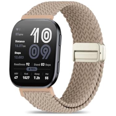 Imagem de Oanux Pulseira de relógio de nylon trançado magnética de 22 mm, compatível com Amazfit Bip 6/Amazfit Bip 5, pulseira esportiva macia respirável para Amazfit Helio e GTR 4/3 Pro/3/2/2e/47 mm masculino