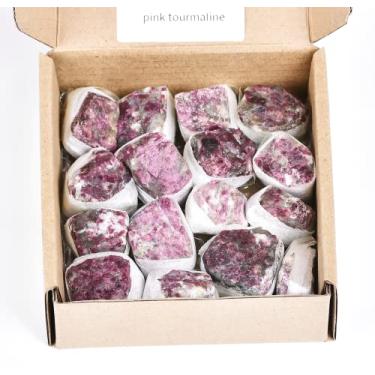 Imagem de JIC Gem 12-16 Peças De Cristais Quartzo Turmalina Rosa Natural Madagascar, Formato Irregular, Não Polido, 0,7 Libras, E Pedras Cura, 0,32 Kg, Preciosas A Granel, Brutos