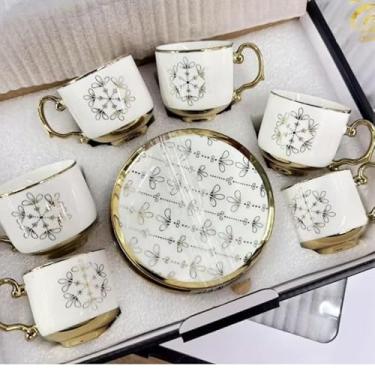 Imagem de Xícara de café kit com 12 peças de Cerâmica em porcelana (Xicara L128x-2 6 conjunto)