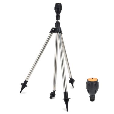 Imagem de Aspersor de água com tripé giratório, irrigador de gramado automático com tripé, bocal de irrigação de 360 graus para irrigação agrícola de jardim