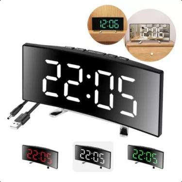 Imagem de Despertador Inteligente Led Preto Quarto Soneca E Iluminação - Atena