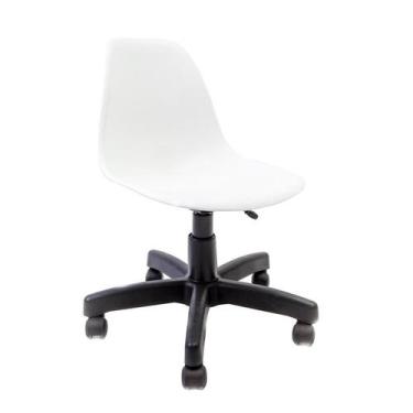 Imagem de Cadeira de Escritório Secretária Eames Preta e Branca - Mobly