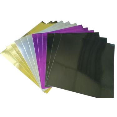 Imagem de 12 folhas premium espelhadas placa de papelão roxo brilhante reflexivo, quadro de pôster brilhante 30,5 x 30,5 cm, 250 g/m2, uso para recortes, corte de papel para dobrar ou modelar