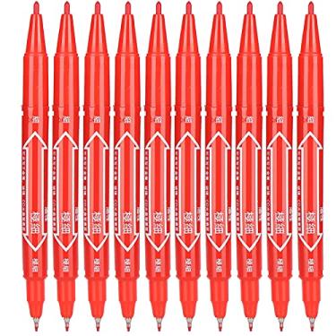Imagem de AYNEFY Pens de Marcadores, Simples e Elegante Aparece, Ampla Gama de Aplicações, Tinta de Secagem Rápida, 10pcs Chinchilla Walless Colort Vest Dual Coloring Cans Marker para Caligrafia (Vermelho)