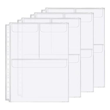 Imagem de Zelten Pacote com 4 pastas de fichário A4 com 3 bolsos à prova d'água 4/26/30 divisórias para organizador pessoal (3 bolsos, A4)
