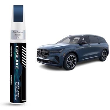 Imagem de COSLAKE Tinta de retoque de carro (Blue Panther Metallic(CV)) para LINCOLN, kit de reparo de arranhões de tinta de carro, solução rápida e fácil de reparar, caneta removedor de arranhões 2 em 1 com 2