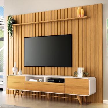 Imagem de Painel Tv 85 Pol You 2.7 Com Bancada época Cinamomo/off - Hb Móveis