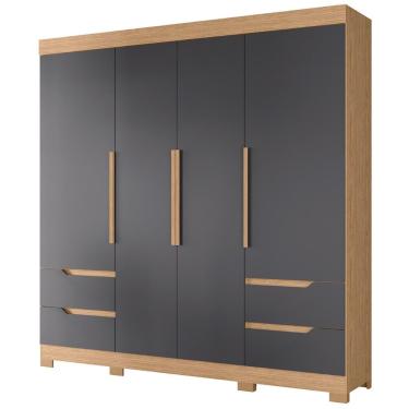 Imagem de Guarda Roupa Casal 212cm 4 Portas Vivacce Freijó/titanium - Albatroz